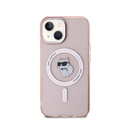 Karl Lagerfeld IML Choupette MagSafe – dėklas iPhone 15 (rožinis)