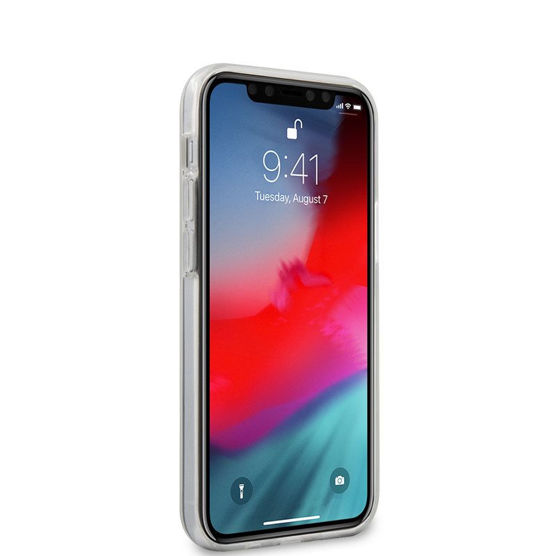 Guess trikampis logotipas - dėklas, skirtas „iPhone 12 Mini“ (juoda)