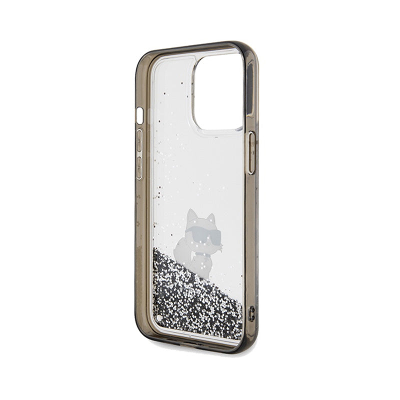 Karl Lagerfeld Liquid Glitter Choupette – „iPhone 13 Pro“ dėklas (permatomas)