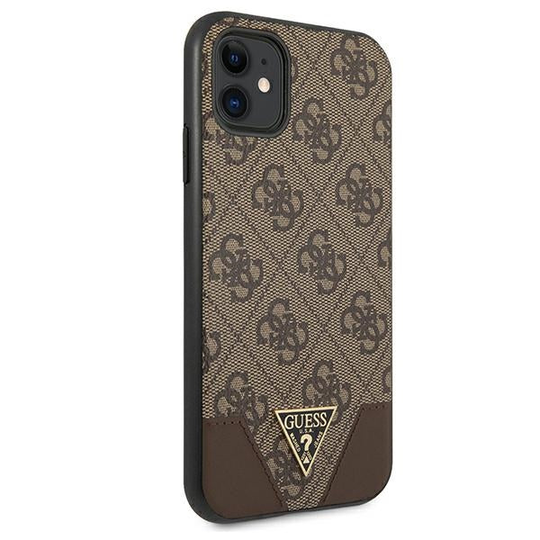 Guess 4G Triangle Collection - dėklas iPhone 11 (ruda)