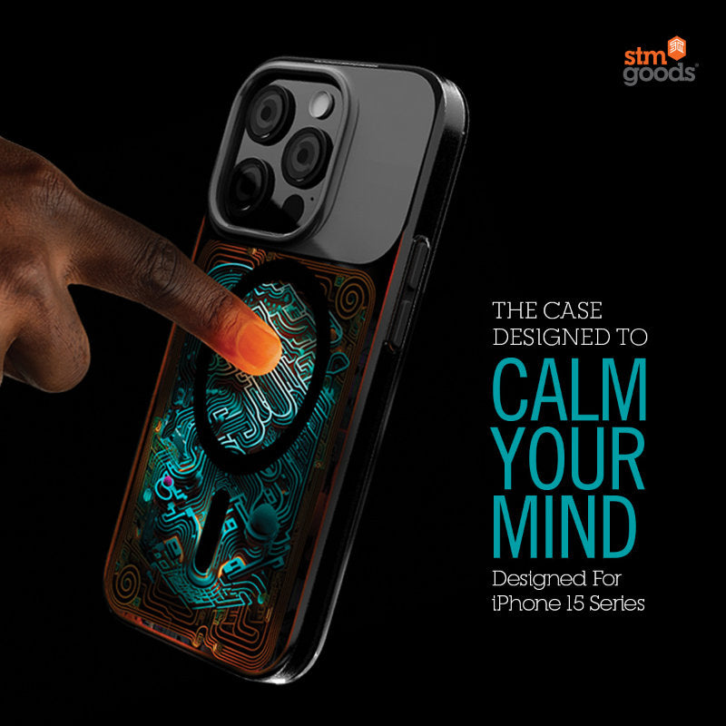 STM Reveal Warm MagSafe – dėklas, skirtas iPhone 15 (juodas)