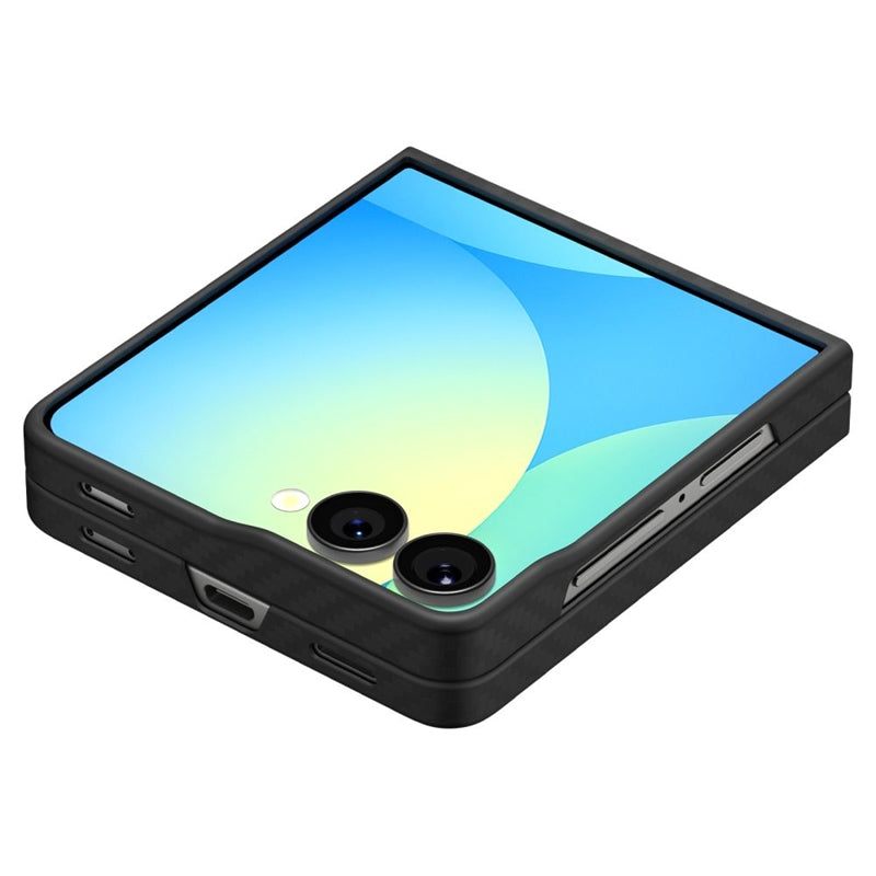 Spigen Airskin Aramid – Dėklas, skirtas Samsung Galaxy Z Flip 7 (juodas)