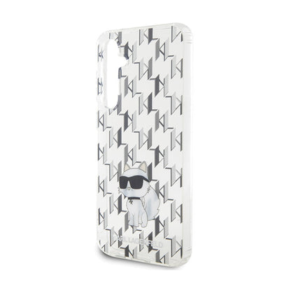 Karl Lagerfeld Monogram Choupette – „Samsung Galaxy S23 FE“ dėklas (skaidrus)