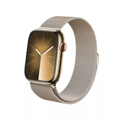 Crong Milano Steel – Nerūdijančio plieno apyrankė, skirta „Apple Watch“ 44/45/46/49 mm (šampano)