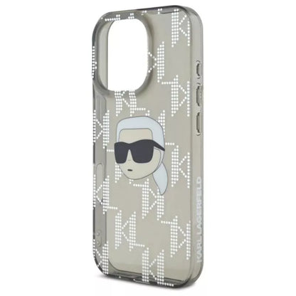 IML Karl Head su metalo danga - dėklas iPhone 16 Pro Max (juodas) Karl Lagerfeld