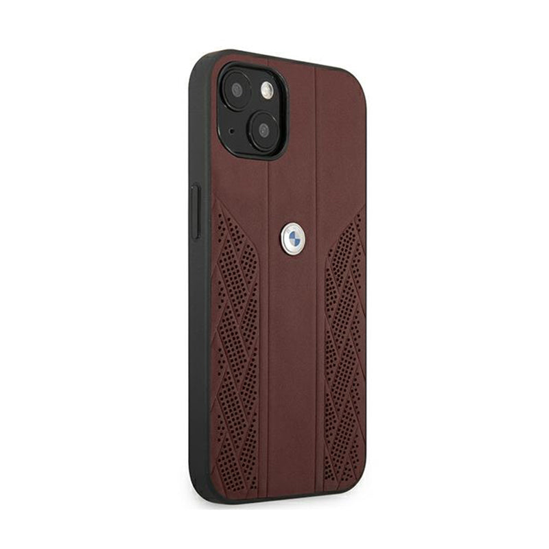 BMW Leather Curve Perforate HC – dėklas, skirtas „iPhone 13“ (raudonas)