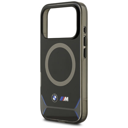 BMW M IML Metal Mygtukai & Logotipas MagSafe - Dėklas iPhone 17 Pro (juoda-mėlyna)