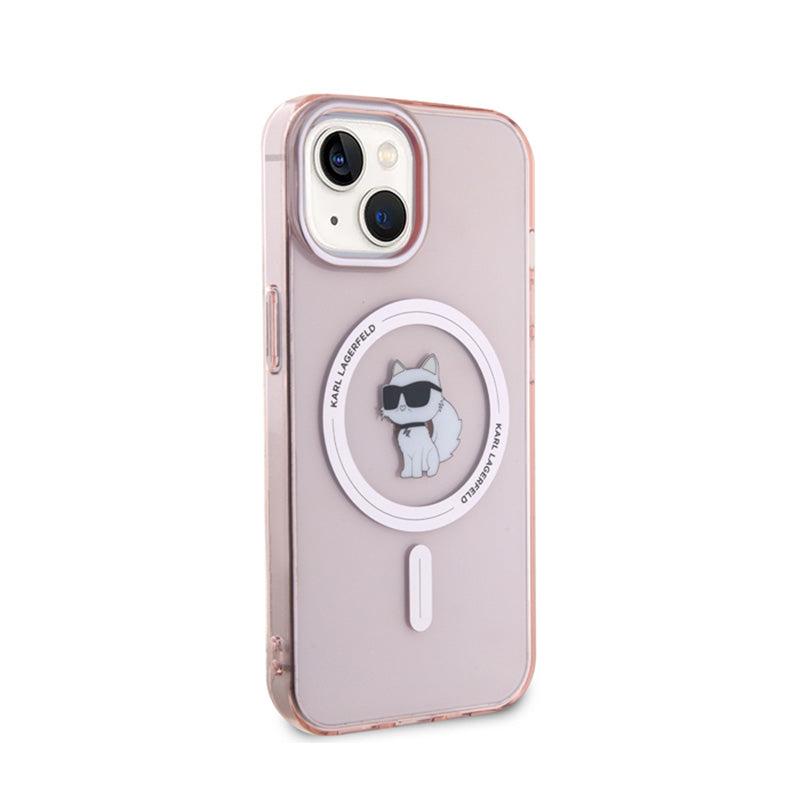 Karl Lagerfeld IML Choupette MagSafe – dėklas iPhone 15 (rožinis)