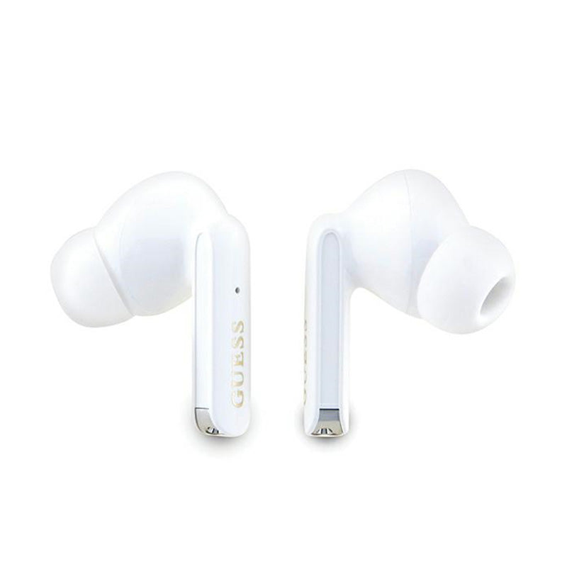 Guess Glitter Gradient - TWS „Bluetooth“ ausinės + įkrovimo dėklas (violetinis)