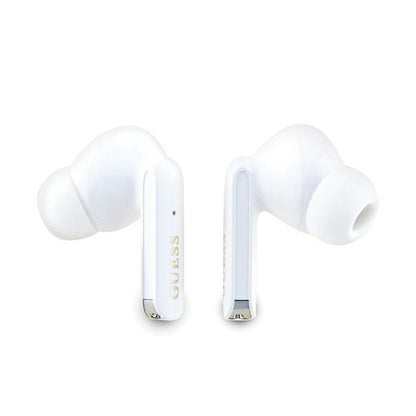 Guess Glitter Gradient - TWS „Bluetooth“ ausinės + įkrovimo dėklas (violetinis)