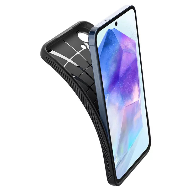 Spigen Liquid Air – dėklas, skirtas Samsung Galaxy A55 5G (matinė juoda)