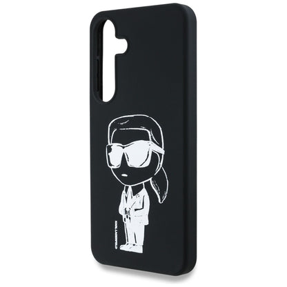 Karl Lagerfeld Silicone Graffiti Ikonik Printed Logo MagSafe – Dėklas, skirtas „Samsung Galaxy S25“ (juodas)