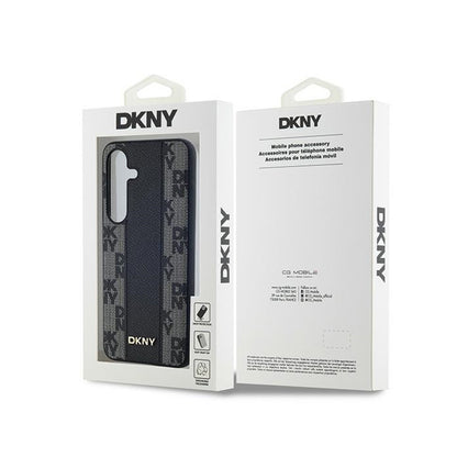DKNY Leather Checkered Mono Pattern MagSafe – Dėklas Samsung Galaxy S24 (juodas)