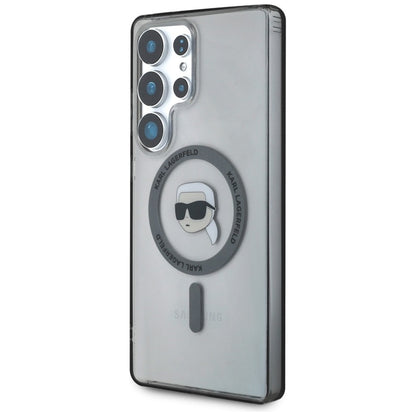 Karl Lagerfeld Mygtuko Karl Galvos Atspausdintas Logotipas MagSafe - Dėklas Samsung Galaxy S25 Ultra (Juodas)