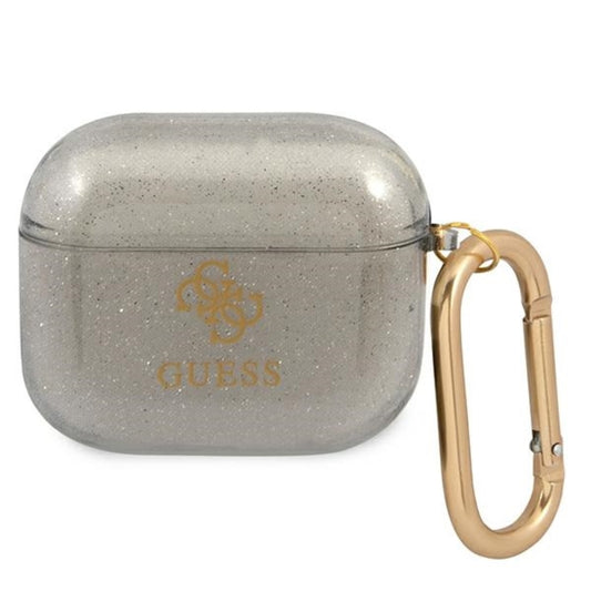 Guess 4G Glitter – Dėklas Airpods 3 (juodas)