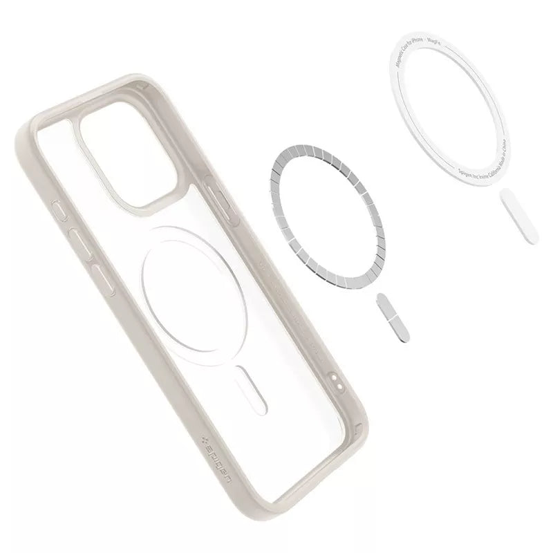 Spigen Ultra Hybrid MagSafe – Dėklas, skirtas iPhone 15 Pro (matinis natūralus titanas)