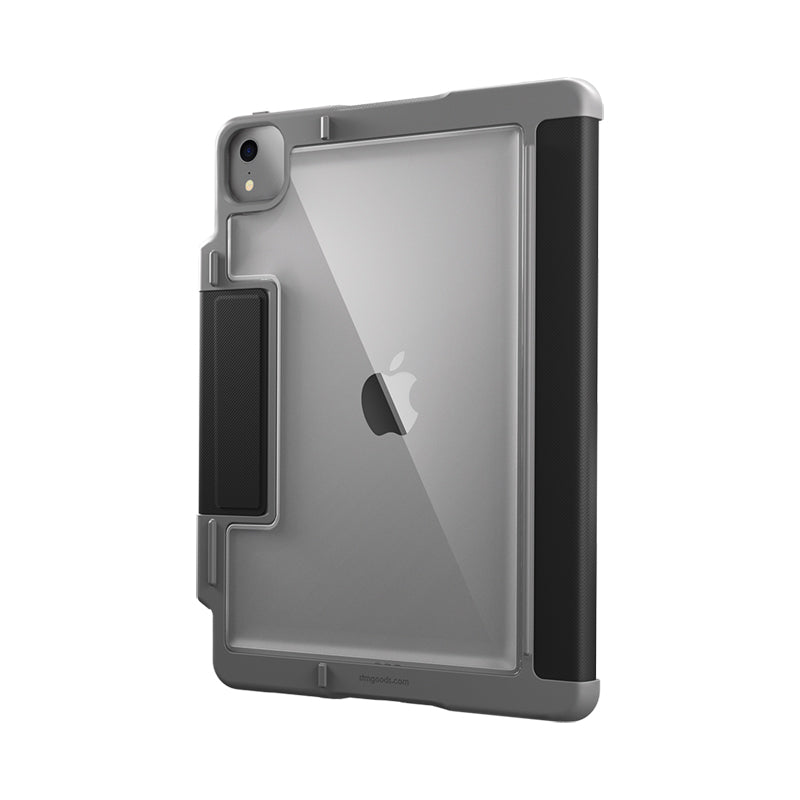 STM Dux Plus – tvirtas dėklas skirtas iPad Air 11 colių M3 (2025) / M2 (2024) / iPad Air 10,9 colių (5–4 kartos) (2022–2020) MIL-STD-810G su Apple Pencil laikikliu (juodas)