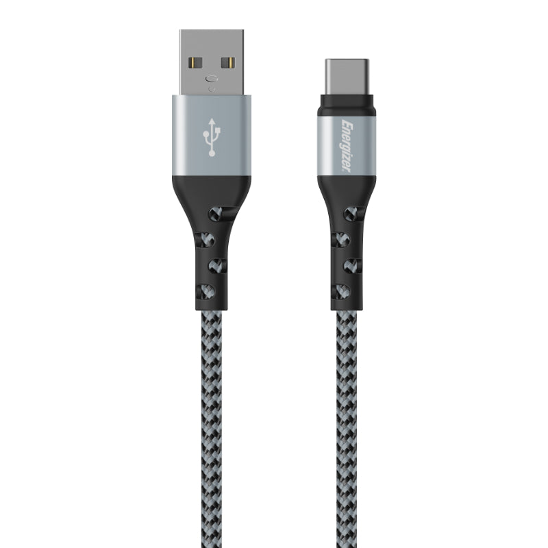 Energizer Ultimate – USB-A į USB-C jungiamasis laidas, 2 m (sidabrinis)