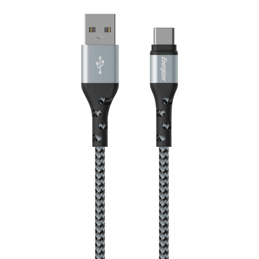 Energizer Ultimate – USB-A į USB-C jungiamasis laidas, 2 m (sidabrinis)
