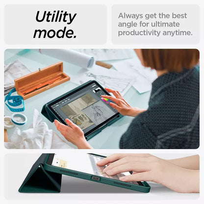 Spigen Urban Fit - dėklas skirtas iPad Air 11" M3 (2025) / M2 (2024) / iPad Air 10.9" (5-osios ir 4-osios kartos) (2022-2020) (vidurnakčio žalia)