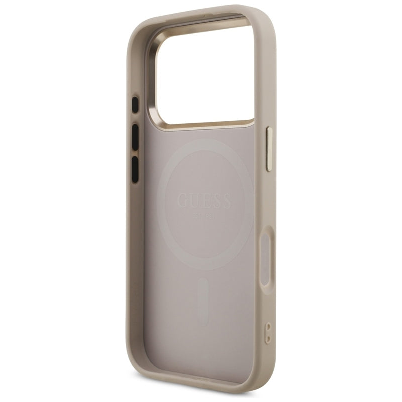 Guess 4G Triangle Logo MagSafe - Dėklas iPhone 17 Pro (rožinis)