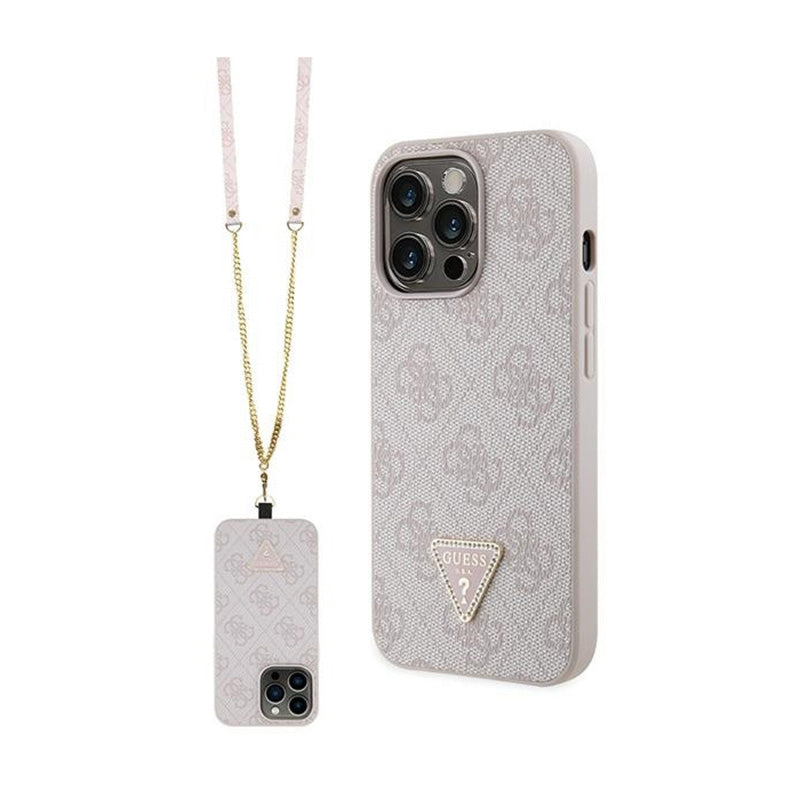 Guess Crossbody 4G Metal Logo – „iPhone 13 Pro Max“ dėklas (rožinis)