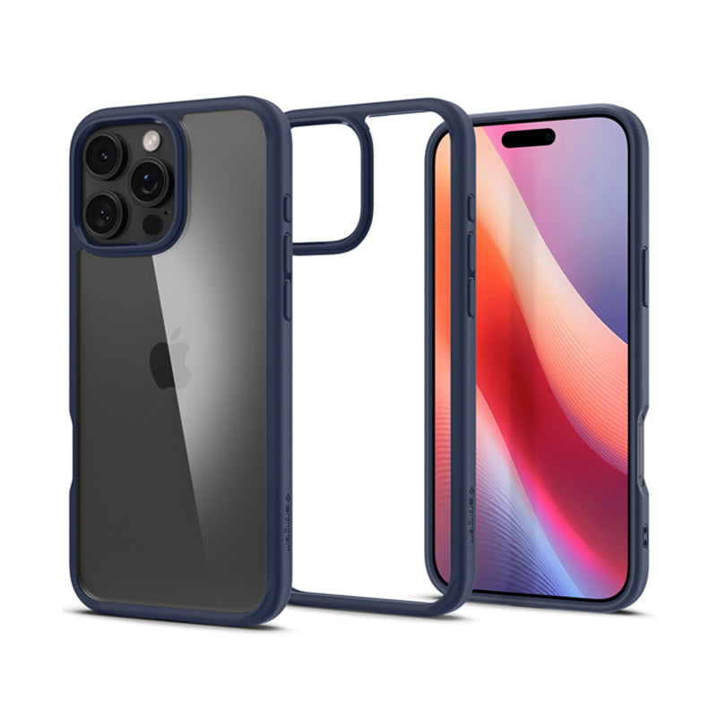 Spigen Ultra Hybrid – dėklas „iPhone 16 Pro Max“ (tamsiai mėlynas)