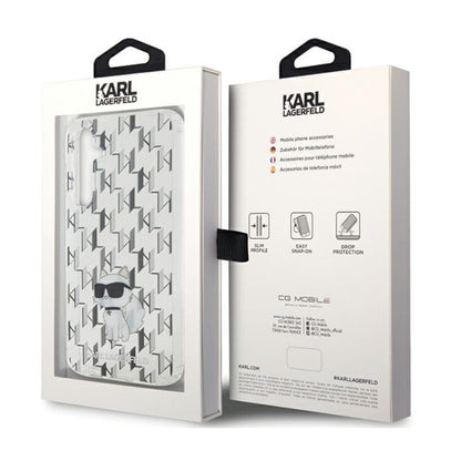 Karl Lagerfeld Monogram Choupette – „Samsung Galaxy S23 FE“ dėklas (skaidrus)