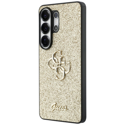 Guess Fixed Glitter Big 4G Metal Logo – Samsung Galaxy S26 Ultra dėklas (Auksinis)