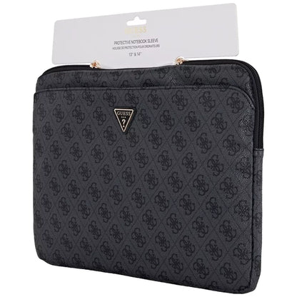 Guess 4G Zipper Pocket Triangle Logo Sleeve - nešiojamojo kompiuterio dėklas 14 colių (juodas)