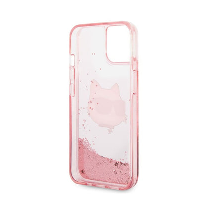 Karl Lagerfeld Liquid Glitter NFT Choupette Head – dėklas, skirtas „iPhone 14 Plus“ (rožinis)