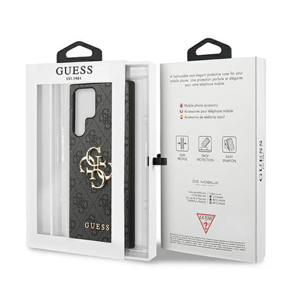 Guess 4G Big Metal Logo – dėklas, skirtas Samsung Galaxy S23 Ultra (pilka)