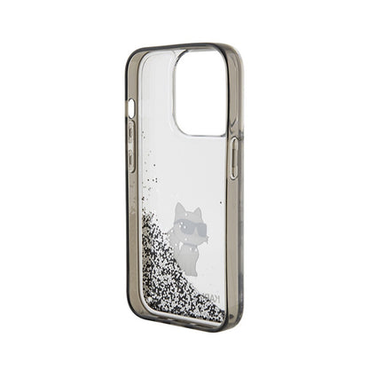 Karl Lagerfeld Liquid Glitter Choupette - „iPhone 15 Pro Max“ dėklas (skaidrus)