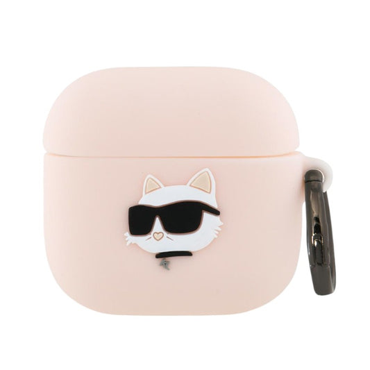 Karl Lagerfeld Silicone Choupette Head 3D - AirPods 4 dėklas (rožinis)
