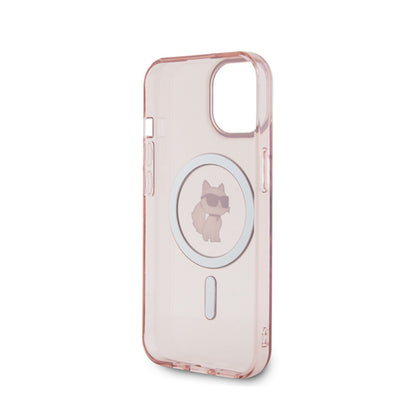 Karl Lagerfeld IML Choupette MagSafe – dėklas iPhone 15 (rožinis)