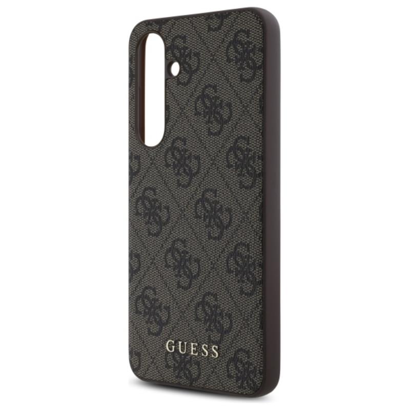 Guess 4G Metal Gold Logo - dėklas Samsung Galaxy S24 FE (rudos spalvos)