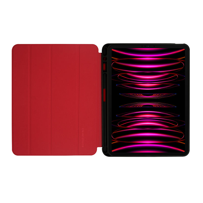 Crong FlexFolio – dėklas iPad Air 11” (2026-2024) / iPad Air 10.9” (5-osios-4-osios kartos) / iPad Pro 11" (2022-2021) su Apple Pencil (Raudonas)