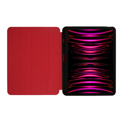 Crong FlexFolio – dėklas iPad Air 11” (2026-2024) / iPad Air 10.9” (5-osios-4-osios kartos) / iPad Pro 11" (2022-2021) su Apple Pencil (Raudonas)