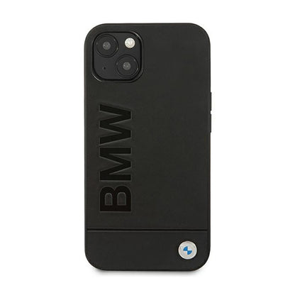 BMW Leather Hot Stamp – dėklas iPhone 14 Plus (juodas)