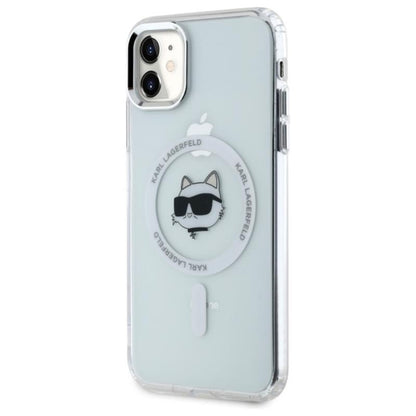 Karl Lagerfeld IML Metal Choupette Head MagSafe – dėklas, skirtas iPhone 11 (baltas)