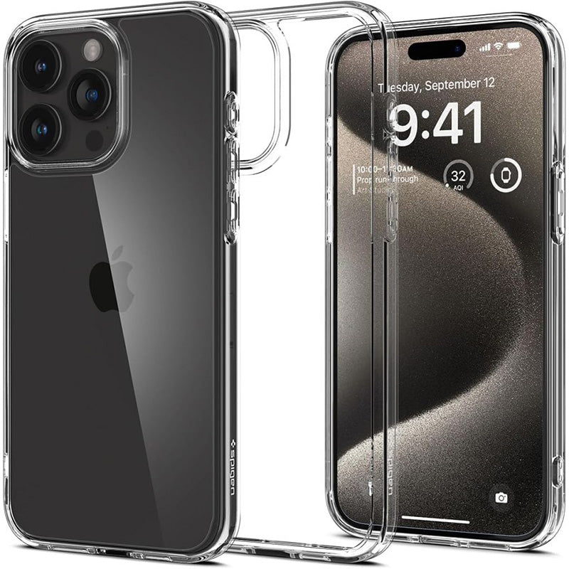 Spigen Ultra Hybrid – dėklas iPhone 15 Pro Max (skaidrus)