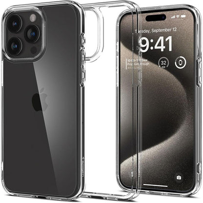 Spigen Ultra Hybrid – dėklas iPhone 15 Pro Max (skaidrus)