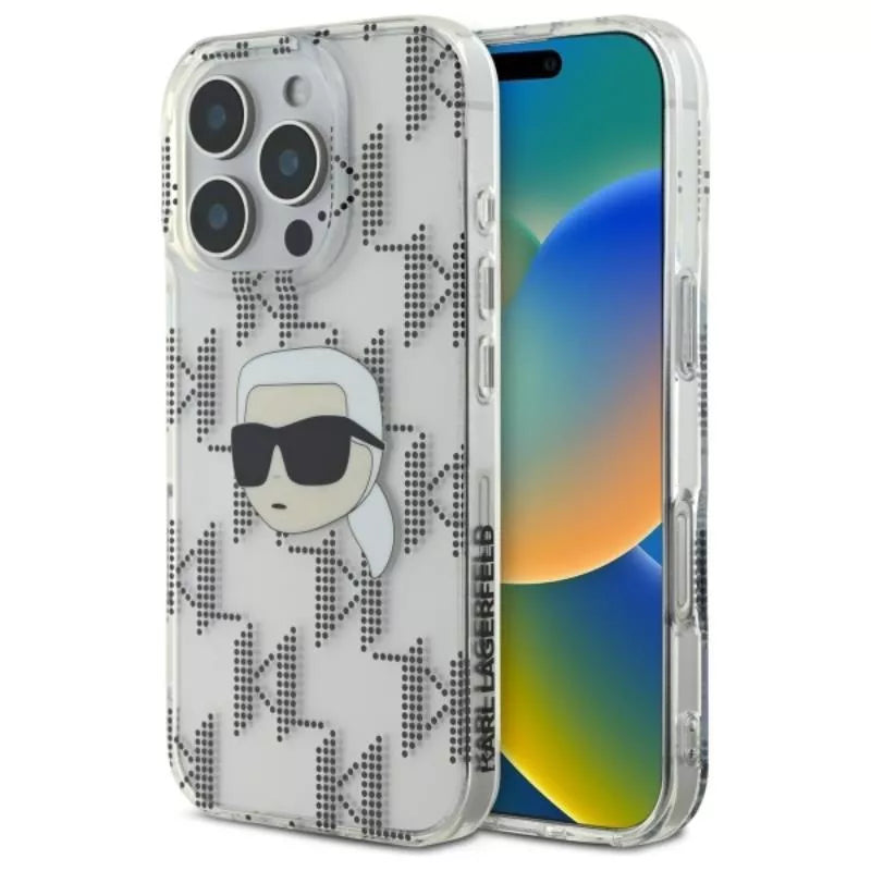 Karl Lagerfeld IML Karl Head Electroplated - dėklas iPhone 16 Pro Max (skaidrus)