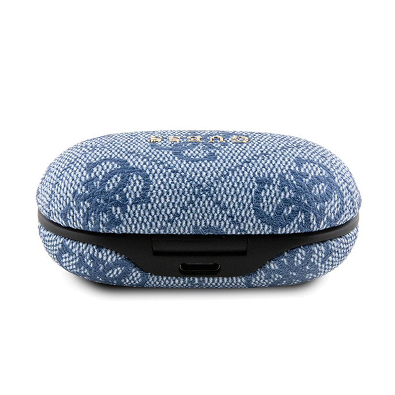Guess 4G Metal Logo – TWS ENC „Bluetooth“ ausinės + įkrovimo dėklas (mėlynos)