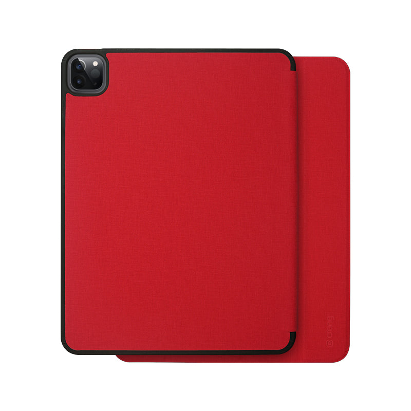 Crong FlexFolio – dėklas iPad Air 11” (2026-2024) / iPad Air 10.9” (5-osios-4-osios kartos) / iPad Pro 11" (2022-2021) su Apple Pencil (Raudonas)