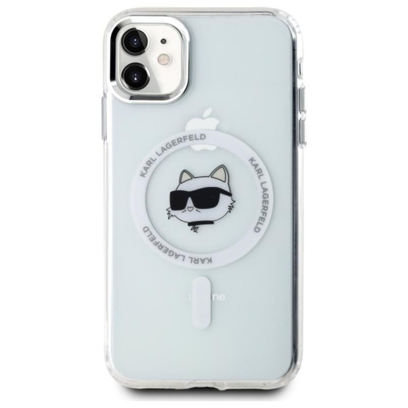 Karl Lagerfeld IML Metal Choupette Head MagSafe – dėklas, skirtas iPhone 11 (baltas)