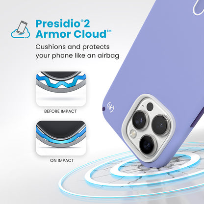 Speck Presidio2 Pro ClickLock & MagSafe – dėklas, skirtas „iPhone 16 Pro Max“ (Future Lavender / Cassis Purple / White)