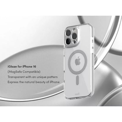 Moshi iGlaze MagSafe dėklas iPhone 16 Pro Max (Luna Sidabrinė)