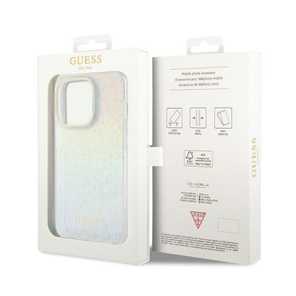 Guess IML Faceted Mirror Disco Iridescent – dėklas, skirtas iPhone 14 Pro Max (švytintis)