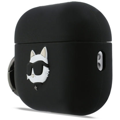 Karl Lagerfeld Silicone Choupette Head 3D - AirPods Pro 3 dėklas (juodas)